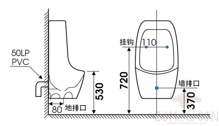 Inductive hanging urinal