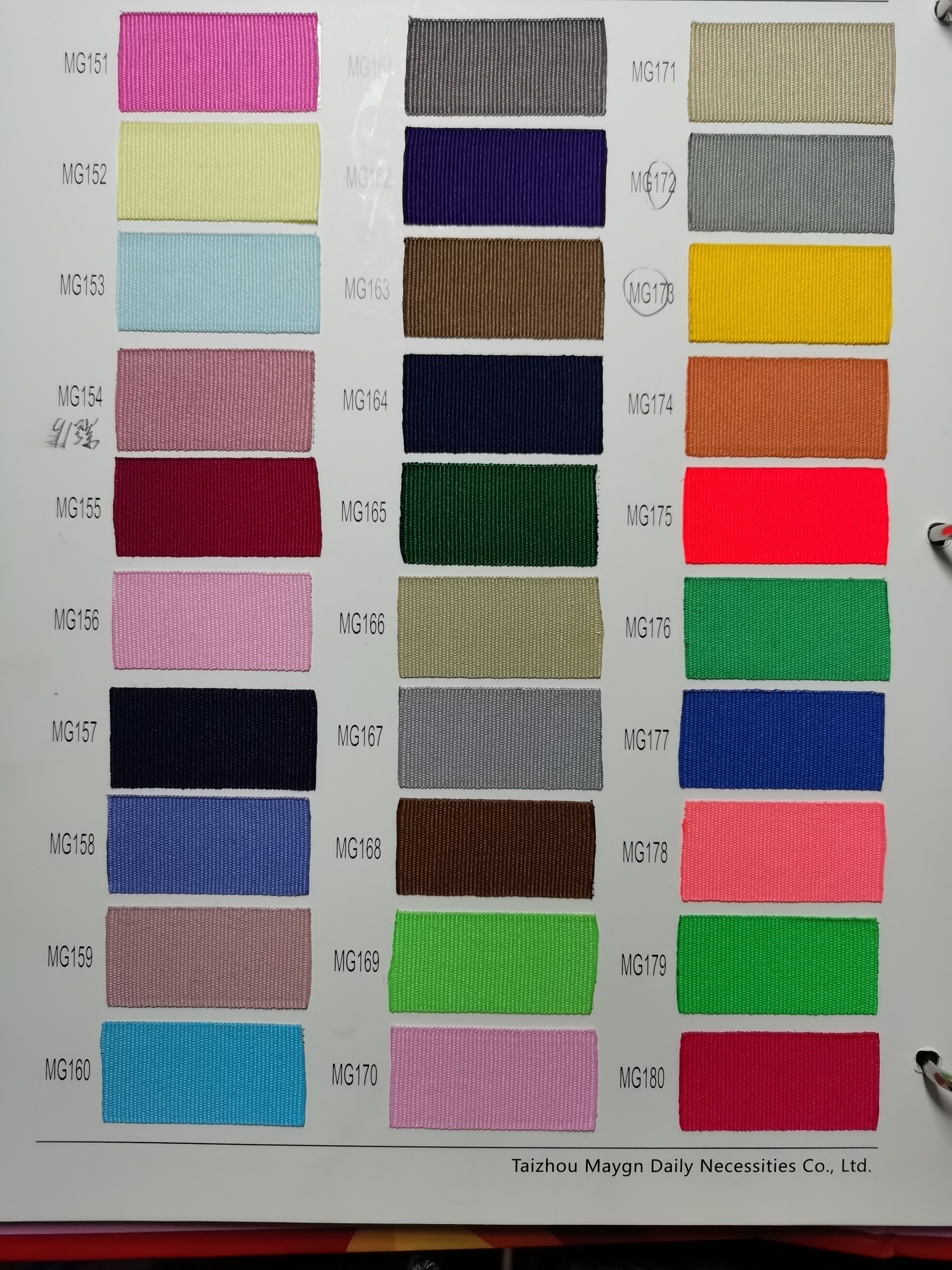 Ribbon Color Card 3