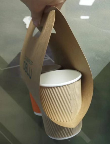Coffee Cup Holder Two Cup Takeaway W/LOGO，24*38.6cm