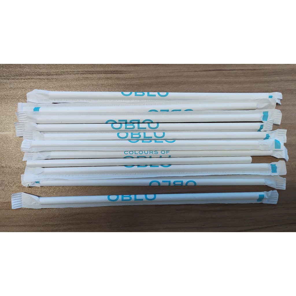 Paper Straws Pack w/logo，6*197mm