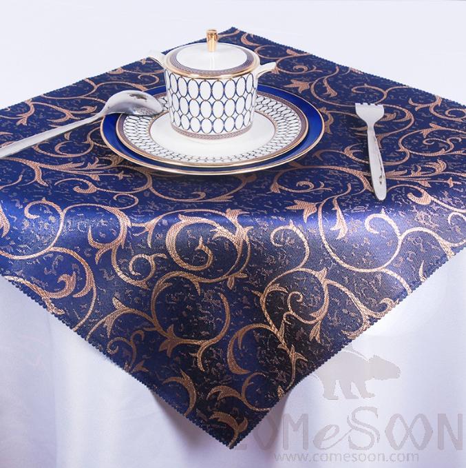 Napkin,48*48cm,Golden branches, jade leaves, Tibetan green
