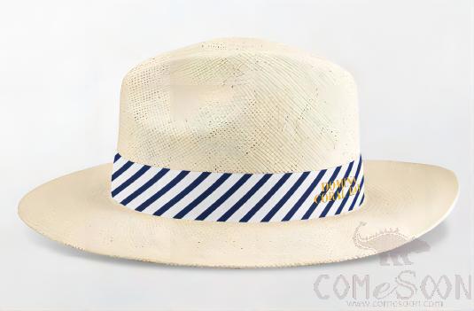 Straw Hat With Logo，Ribbon,Adult Male,Off-White-White,S Code