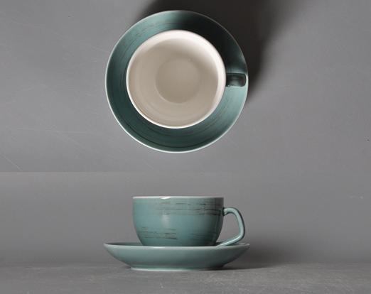 Memory Series Light Blue Soup Bowl And Saucer 14cm