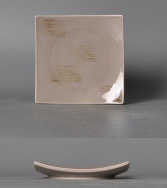 Memory Series Grey Brown 6&quot; Square Flat Plate