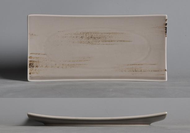 Memory Series Grey Brown Rectangle Plate 8.5&quot;