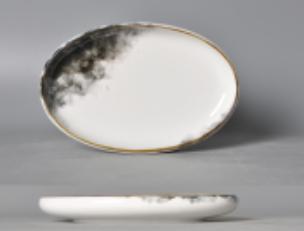 Seabed Series-Oval Plate 16&quot; Black 