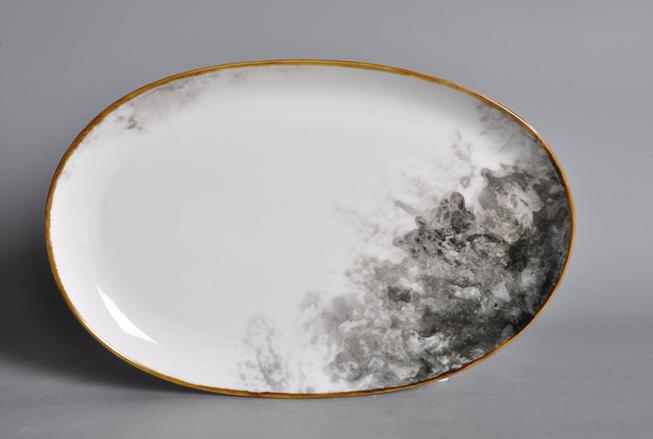 Seabed Series-Oval Plate 13.5&quot; Black