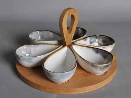 Seabed Series-Sauce Dish Set With Stand