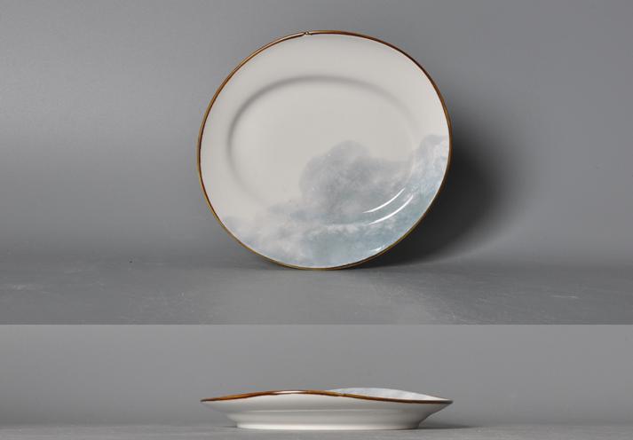 Seabed Series-Plate 7.5&quot; Flat  Wide Edge Plate Display Plate Blue