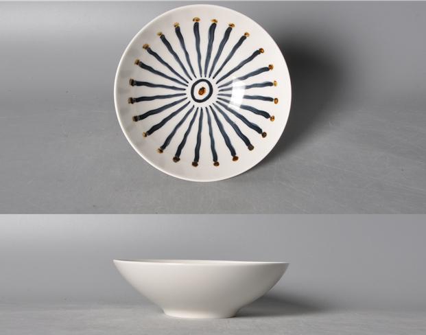 Wave Series Blue Line Round Bowl 10.5&quot; Salad Bowwl