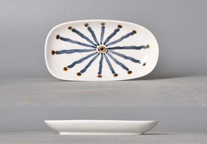 Wave Series Blue Line Towel Dish 7&quot;
