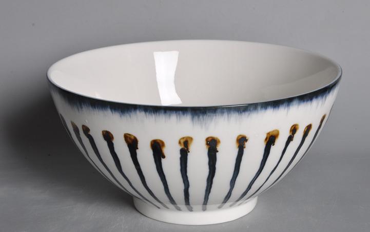 Wave Series Blue Line 9.25&quot; Round Bowl Soup Bowl