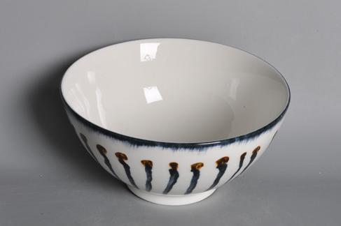 Wave Series Blue Line 8&quot; Round Bowl Soup Bowl