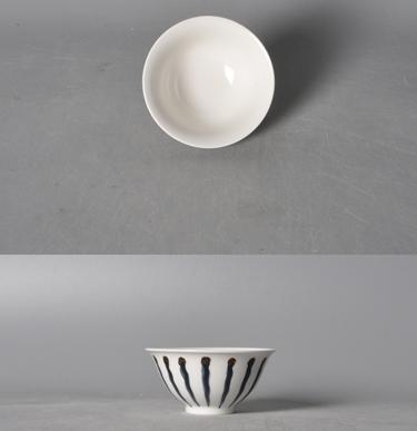 Wave Series Blue Line Round Bowl 4.5&quot; Rice Bowl