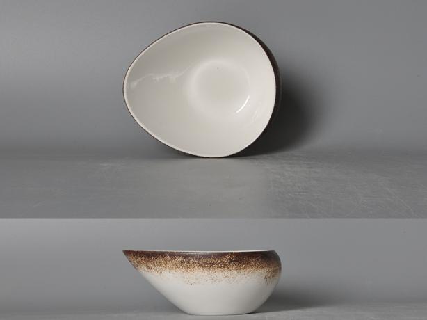 Moss Series Brown Color Rim Bowl 7.5&quot; Shaped Bowl