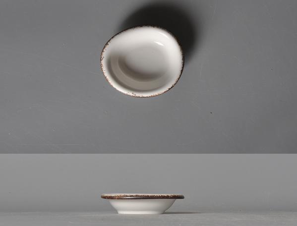 Moss Series Brown Color Rim Sauce Dish 4&quot;