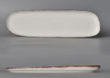 Moss Series Brown Color Rim Rectangle Plate 16&quot; Fish Plate