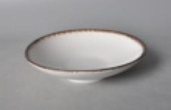 Moss Series Brown Color Rim 9&quot; Shallow Bowl High feet