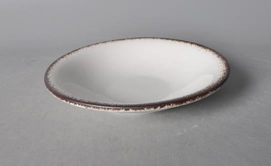 Moss Series Brown Color Rim Shallow Soup Plate 10&quot;