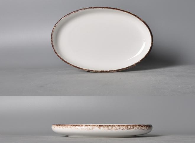 Moss Series Brown Color Rim Plate 14&quot;