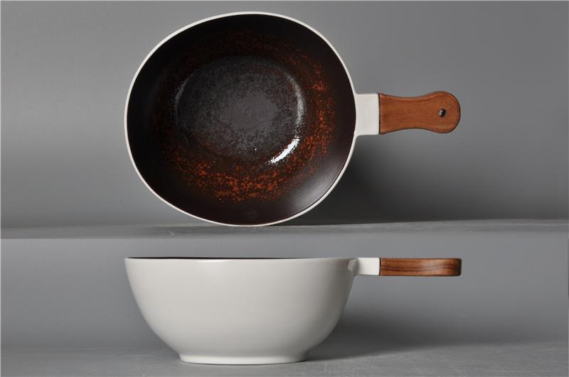 Brown Rust Series Bowl 12&quot; Handle Deep Bowl
