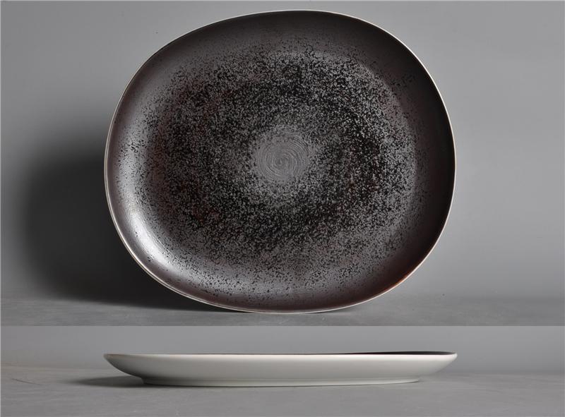 Brown Rust Series Plate 12&quot; Flat Plat
