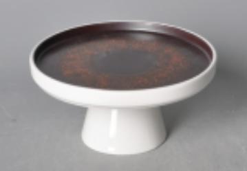 Brown Rust Series Plate 7&quot; Dessert High Feet Stand