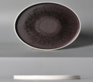 Brown Rust Series Round Plate  9&quot; High Edge
