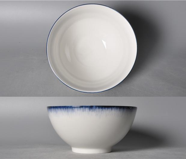 Blue Rim Edge Ray Series Round Bowl 5.5&quot;