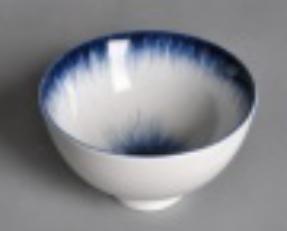 Blue Rim Edge Ray Series Round Bowl 4.5&quot;