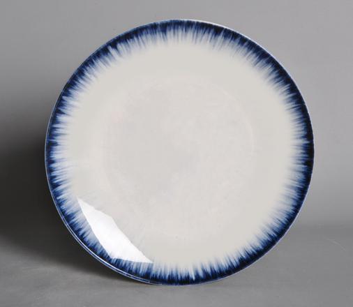 Blue Rim Edge Ray Series Round Plate 7&quot;