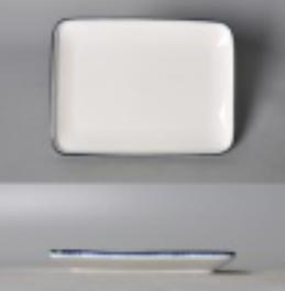 Blue Rim Edge Ray Series Rectangle Plate 9.5&quot;