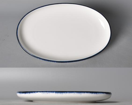 Blue Rim Edge Ray Series Plate 14&quot;