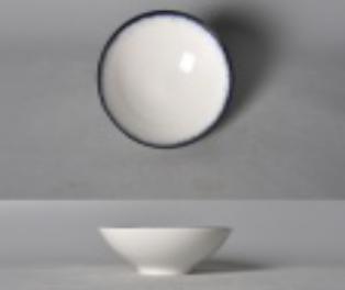 Blue Rim Edge Ray Series Round Bowl  8.5&quot;