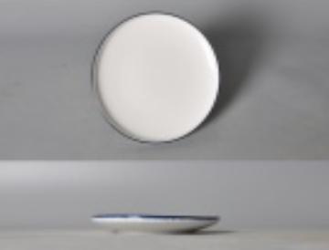 Blue Rim Edge Ray Series Shallow Plate 8&quot;