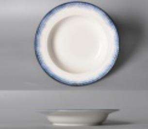 Blue Rim Edge Ray Series Soup Plate 10.5&quot;