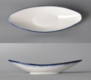 Blue Rim Edge Ray Series 12&quot;Boat-shape Plate