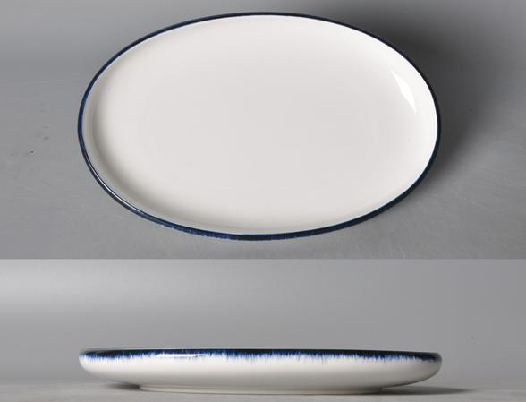 Blue Rim Edge Ray Series Plate 18.5&quot;
