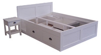 Bed + bedside table