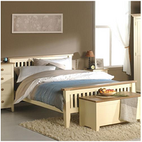 Bedroom furniture,white painted double bed,