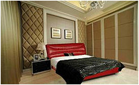 Double bed 2 meters, film transfer leather, double bed