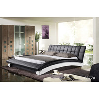 Black and white fashion leather bed