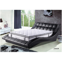 Black classic leather bed