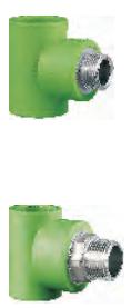 Male Thread Tee-Green DN20×1/2″