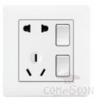 2 gang 2 way switch and 10A 6pole socket