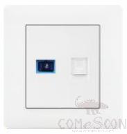 Optical fiber+computer socket