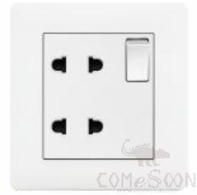 1 gang small switch with 10A 4pole socket