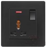 13A 5pole multi-function socket with switch+ indicator light