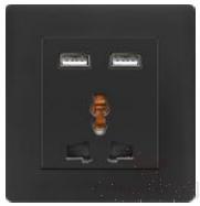 2 USB and 13A 5pole multi-function socket