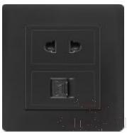 Half 10A 2pole+TEL socket